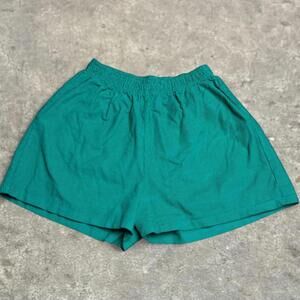 corduroy cotton shorts sz large / medium green teal